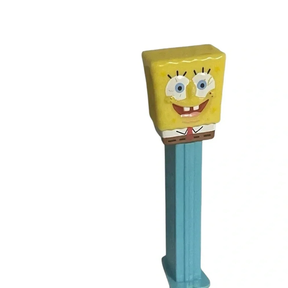 Pez Dispenser 2004 Viacom Sponge Bob Square Pants Blue Body Footed 4 7/8 Hungary